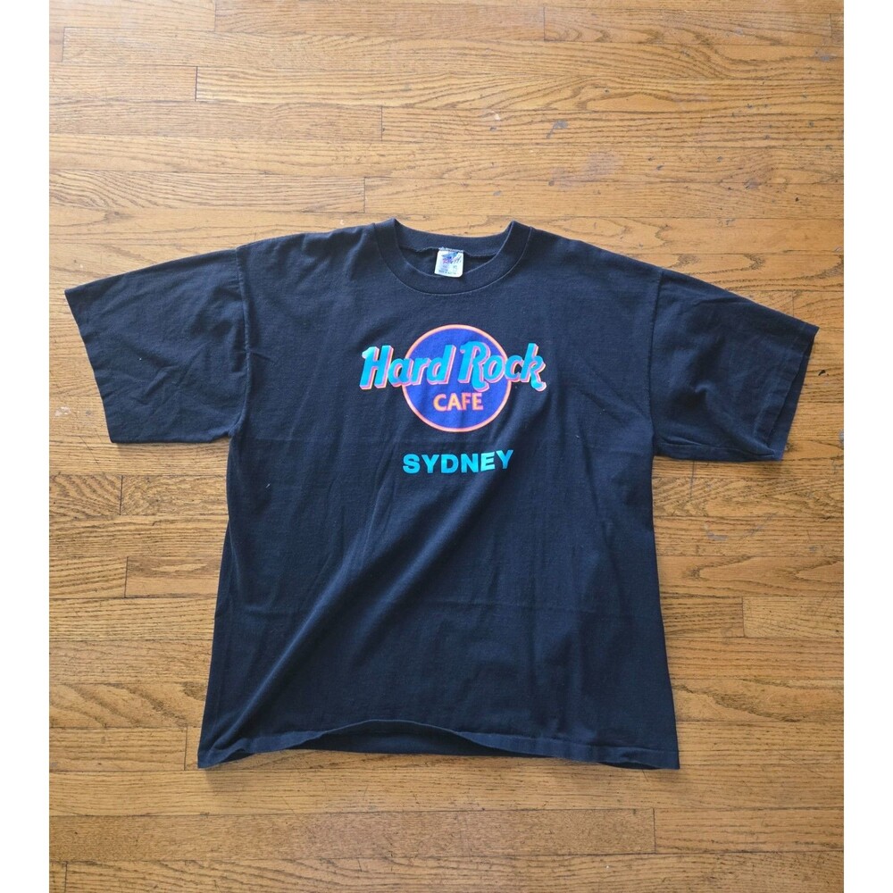 Vintage Hard Rock Cafe Sydney Black T-shirt XL Single Stitch Richee Tag